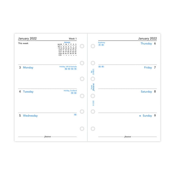 Filofax Pocket Week on Two Pages English