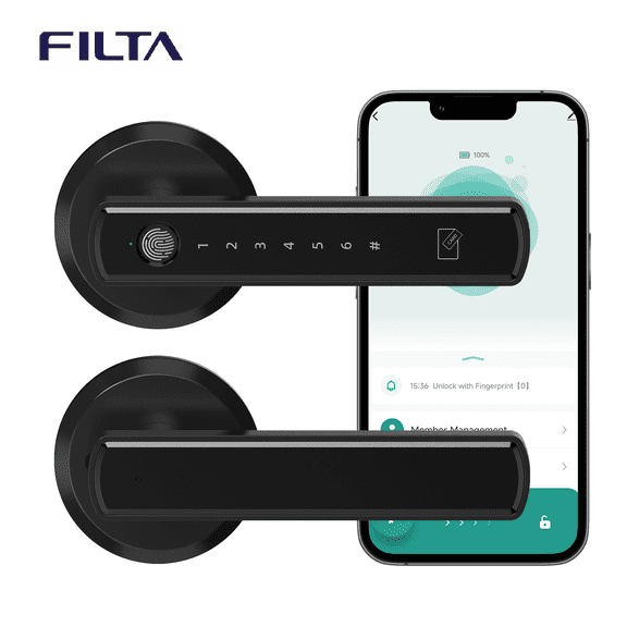 FILTA Smart Lock Keyless Entry Door Lock Fingerprint Passcode APP Control Card Electronic Keypad Deadbolt Lock Interior Door