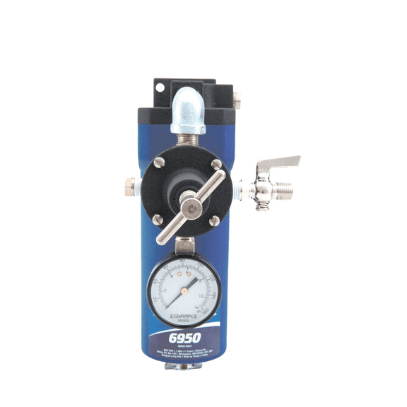 Sharpe Mfg. Co. 6950 Air Control Unit, 1/2 in FNPT Inlet, 3/8 in FNPT Outlet, 1/4 in FNPT Plugged Port, 5 micron, 200 psi