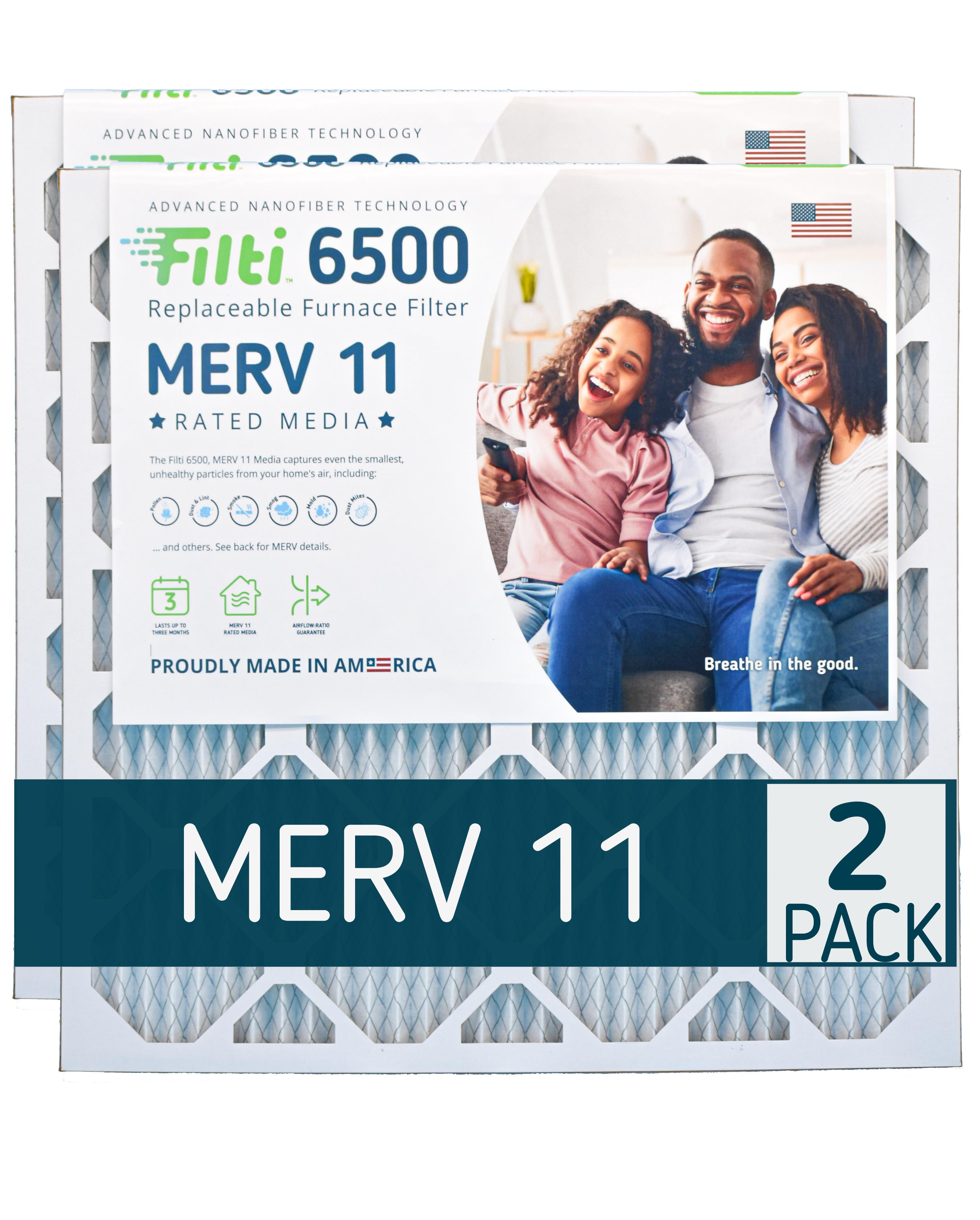 FILTI 6500 Air Filter MERV 11 16x25x4 Pleated HVAC AC Furnace Filter