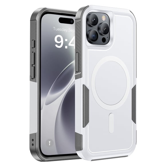 FIMART Compatible with iPhone 13 Pro Max Magnetic Phone Case, Military Grade Dual Layer Shockproof MagSafe Compatible Anti-Scratch Anti-Fingerprint Non-Slip Protective Cover