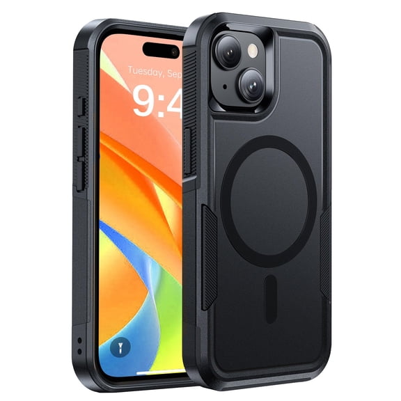 FIMART Compatible with iPhone 13 / iPhone 14 Magnetic Phone Case, Military Grade Dual Layer Shockproof MagSafe Compatible Anti-Scratch Anti-Fingerprint Non-Slip Protective Cover