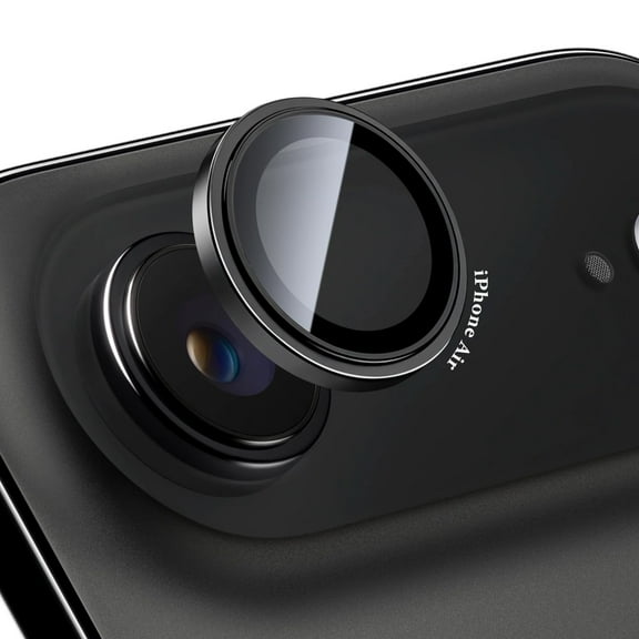 FIMART Compatible with iPhone Air Camera Lens Protector - [Not Easy to Break][Case-Friendly] Metal Tempered Glass Rear Camera Screen Cover (Black)