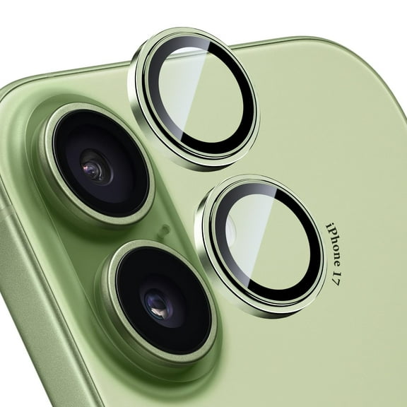 FIMART Compatible with iPhone 17 Camera Lens Protector - [Not Easy to Break][Case-Friendly] Metal Tempered Glass Rear Camera Screen Cover (Green)