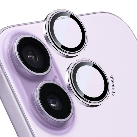FIMART Compatible with iPhone 17 Camera Lens Protector - [Not Easy to Break][Case-Friendly] Metal Tempered Glass Rear Camera Screen Cover (Purple)