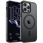 FIMART for iPhone 14 Pro Case Translucent Matte Magnetic Phone Cover, Military Grade Drop Protection Shockproof Phone Case [Compatible with Magsafe], Black