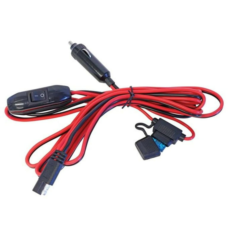 FIMCO 7771786 (5275053) 120 Lead Wire Assembly Cigarette Lighter 12V 15A  Adapter, on/off Switch, Black/Red 