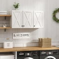 thumbnail image 1 of FIMELLO Wall Cabinet, Bathroom Wall Cabinet,Farmhouse Wall Mounted Cabinets for Kitchen Garage Laundry Storage, Medicine Cabinet with 3 Door and Shelves, Laundry Room Wall Cabinets,White, 1 of 16