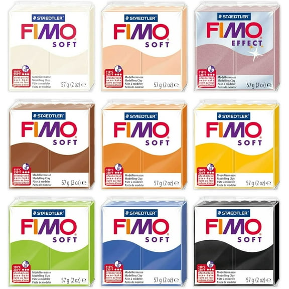 FIMO Soft and Effect Polymer Oven Modelling Clay - 57g - Set of 9 - The Japandi Collection