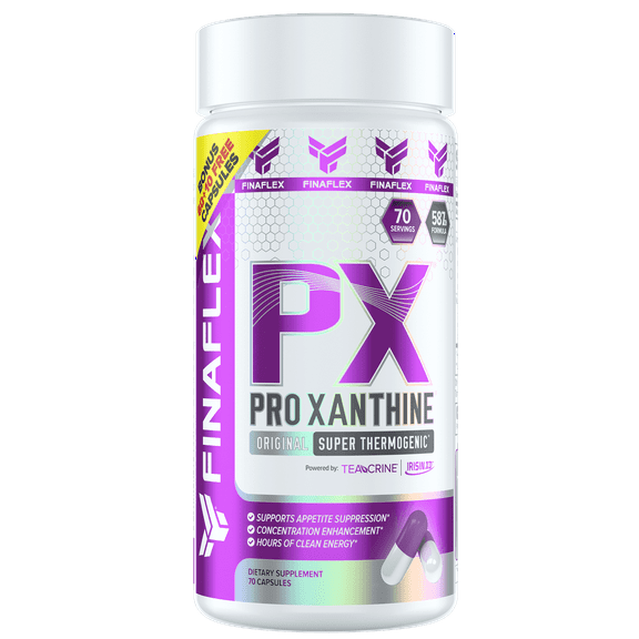 FINAFLEX PX Pro Xanthine, Elite Product, Pro Results, Weight Loss Support, Appetite Suppressant, Concentration Enhancement, Hours of Energy, 70 Capsules
