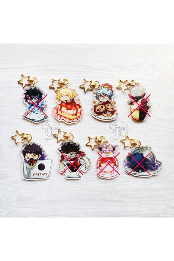 FINAL RESTOCK BnHA | Villains Cafe Charm Star Keychains | Double-Sided Acrylic Charm | Handbag / Itabag / Backpack (1 keychain)