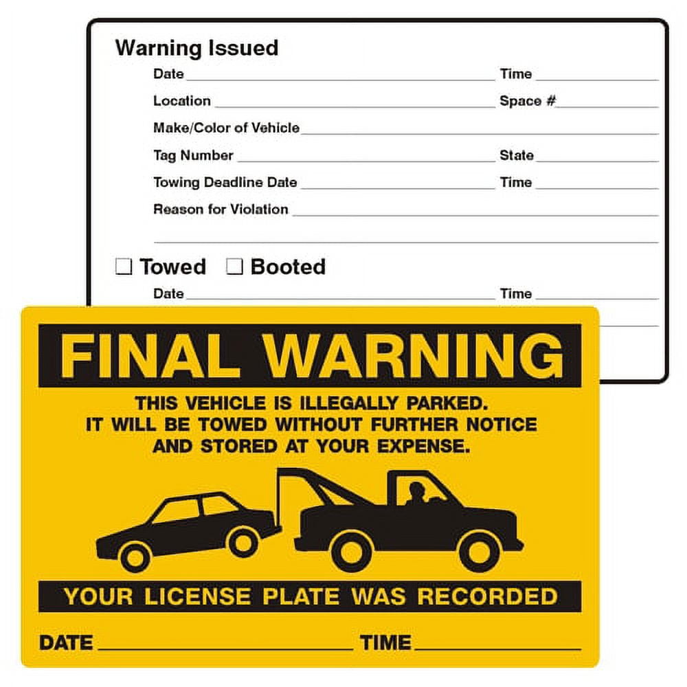 Illegal Parking Stickers | Parking Lot Stickers
