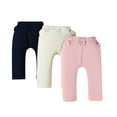 thumbnail image 1 of FINALGANG Baby 3 Pack Ribbed Harem Pants Girls Boys Solid Color Elastic Waist Soft Stretchy Trousers With Pockets For Toddler Daily Wear Play Classic Bottoms, 1 of 5