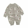 thumbnail image 1 of FINALGANG Baby Boy Girl Romper Cute Panda Prints Knitted Jumpsuit Long Sleeve Crewneck Buttoned Bodysuit For Casual Daily Wear Adorable Onesie, 1 of 5