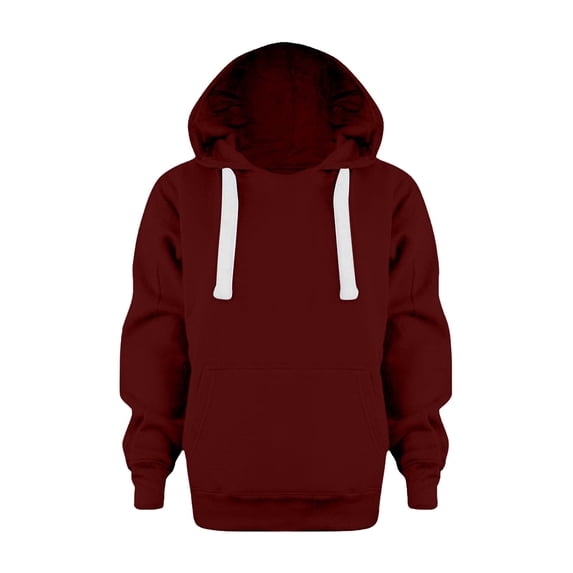 FINALGANG Boy Autumn Sweatshirts Solid Color Long Sleeve Drawstring Hoodie Casual Basic Top With Pocket Design Warm Soft Fabric