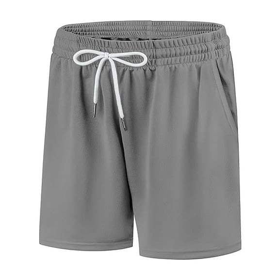 FINALGANG Boy Leisure Shorts Solid Color Quick Drying Athletic Mesh Shorts Drawstring Gym Bottom With Pockets Relaxed Fit Soft Daily Wear