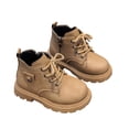 thumbnail image 1 of FINALGANG Boy New Boots Solid Color Vintage Ankle Boots Lace Up Soft Sole Shoes For 4-12 Years Skin Friendly Fabric For Kid, 1 of 9