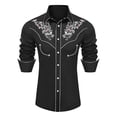 thumbnail image 1 of FINALGANG Boy's Western Cowboy Shirt Print Long Sleeve Button Down Shirts Regular Fit Shirt Casual Blouses Retro Festive Party Tops For Children 4-5 Years, 1 of 4