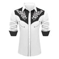 thumbnail image 1 of FINALGANG Boy's Western Cowboy Shirt Print Long Sleeve Button Down Shirts Regular Fit Shirt Casual Blouses Retro Festive Party Tops For Children 8-9 Years, 1 of 4
