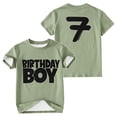 thumbnail image 1 of FINALGANG Boys 7Th Birthday Print Short Sleeve TShirt Birthday Boy Crew Neck Casual Tee For Kids 7Th Birthday Party Cozy Top, 1 of 1