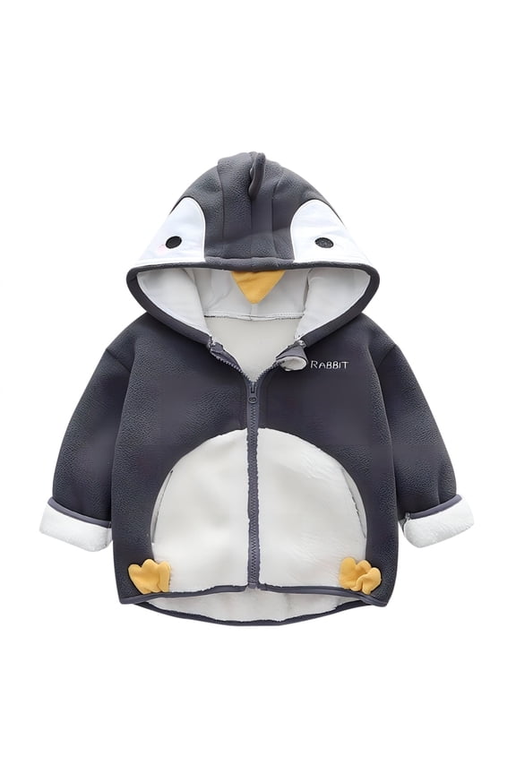 Boys Coat Autumn Winter Kids Dinosaur Shaped Hooded Jacket Long Sleeve Zipper Coat For Daily Casual Outdoor Activities Soft Outerwear