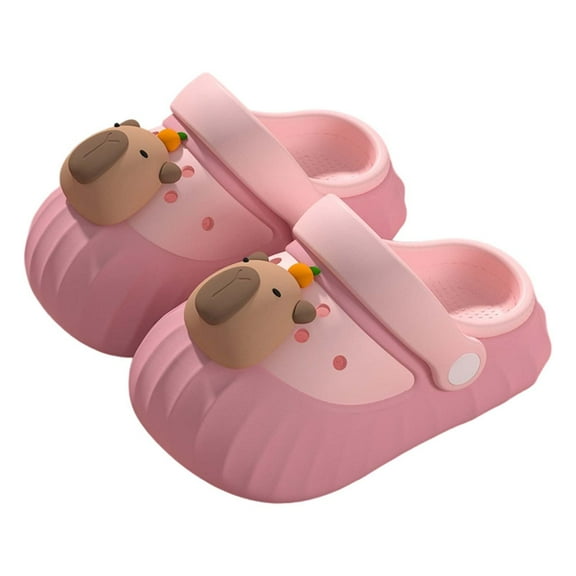 FINALGANG Boys Girls Children Slippers Cartoon Flip Flops Breathable Beach Shoes Kids Toddler Footwear 6-7