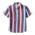 thumbnail image 1 of FINALGANG Boys Girls Independence Day Polo Shirts Kids Teen Holiday Fashion Prin Short Sleeve Button Front Collared Top For Daily Wear Blue 3-4 Years, 1 of 4