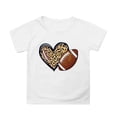 thumbnail image 1 of FINALGANG Boys Girls Kids Short Sleeve TShirts Leopard Heart Football Graphic Print Crewneck Relaxed Fit Casual Tees For Summer Daily Wear White 8-9 Years, 1 of 4