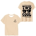 thumbnail image 1 of FINALGANG Boys Girls Kids Two Cool Print Short Sleeve TShirt Retro Graphic Crew Neck Casual Tee For 2Nd Birthday Party Soft Top, 1 of 4