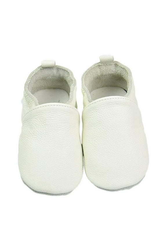 Boys Girls Leather Crawling Shoes Infant Baby Solid Color Breathable Soft Sole Traction Grip Walking Shoes For Casual Daily Outdoor Wear Stylish Footwear