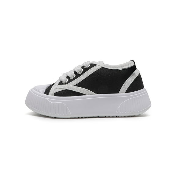 FINALGANG Boys Girls Sneakers Kids Lace Up Soft Sole Canvas Shoes Lightweight Adjustable Fit Shoes For Daily Outdoor Play School Wear Cozy Footwear