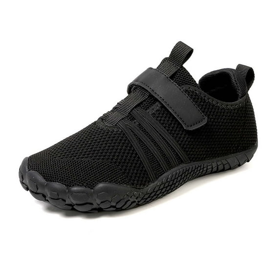 FINALGANG Boys Girls Sneakers Kids Solid Color Mesh Hook And Loop Strap Shoes Breathable Adjustable Fit Lightweight Shoes For Daily Outdoor Water Sport Wear Cozy Footwear