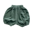 thumbnail image 1 of FINALGANG Boys Girls Toddler Baby Solid Color Bloomers Elastic Waist Shorts For Summer Daily Wear Home Wear Dark Green 2-3 Years, 1 of 5