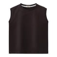thumbnail image 1 of FINALGANG Boys Kids Casual Solid Color Sleeveless Tank Top Ribbed Neckline Loose Fit Lightweight Top For Summer Gym Workouts Daily Wear Dark Gray 5-6 Years, 1 of 4