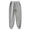 thumbnail image 1 of FINALGANG Boys Kids Solid Color Jogger Pants Elastic Waist Casual Tapered Trousers With Side Pockets For Outdoor Daily Wear Light Gray 16-17 Years, 1 of 3