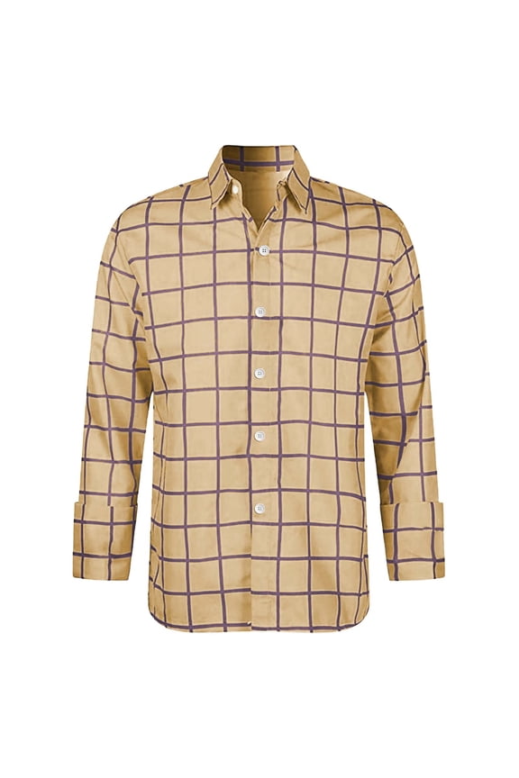 Boys Kids Spread Collar Long Sleeve Button Down Shirt With Grid Print Casual Regular Fit For Casual Daily Wear Versatile Top