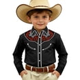 thumbnail image 1 of FINALGANG Boys Long Sleeve Shirts Kids Western Cowboy Shirt Printed Regular Fit Casual Shirts For Boys Button Down Shirt Western Festival Party Tops 4-5 Years, 1 of 4