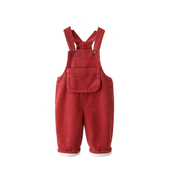 FINALGANG Boys Overalls Pants Romper Corduroy Solid Color Sleeveless Loose Fit Jumpsuits With Pockets For Daily Outdoor Activities Trendy Onesie