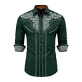 thumbnail image 1 of FINALGANG Boys Western Cowboy Shirt Printed Long Sleeve Regular Fit Shirts Fashion Casual Button Down Shirts For Kids Holiday Festival Party Tops 8-9 Years, 1 of 4