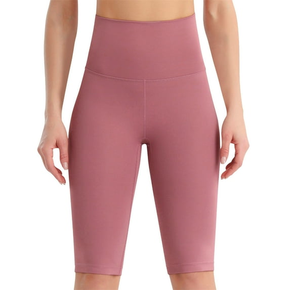 FINALGANG Casual Shorts For Women Solid Color Slim Fit Athletic Knee Length Leggings Lift Yoga Athletic Shorts Design Durable Skin Friendly Fabric For Adult