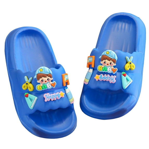FINALGANG Child Boys Slippers Shoes For Outdoor Wear Soft Sole Comfortable Shoes For Kids Year Round Lightweight On Casual Footwear Toddler Footwear 24