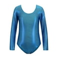 thumbnail image 1 of FINALGANG Child Girls Long Sleeved Gymnastics Leotards Shiny Dance Leotard Ballet Leotard Classic Ballet Yoga Leotard Bodysuit O-Neck Onesie Gymnastics Suit Kids Toddler Daily Wear 8-9 Years, 1 of 2