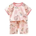 thumbnail image 1 of FINALGANG Child Girls Outfits Sets Toddler Baby Casual Playwear Breathable Animal Print O-Neck Tops With Elastic Waist Pants For Summer Kids Daily Wear 3-4 Years, 1 of 3