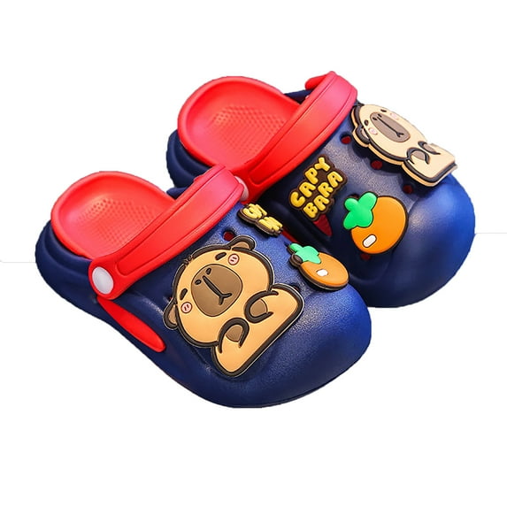 FINALGANG Child Girls Sandals Flower For Toddler Kids Casual Comfortable Outdoor On Shoes With Cute Cartoon Print Non- Lightweight For Footwear Footwear 6-7 years