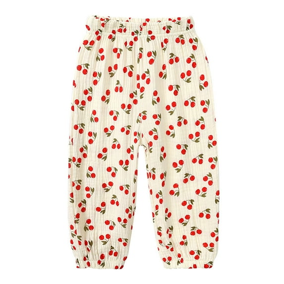 FINALGANG Child Toddler Kids Baby Girls Boys Elastic Waist Pants Soft Linen Harem Pants Summer Fall Long Trousers Daily Wear 12-24 Months