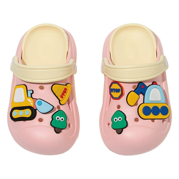 FINALGANG Children Shoes Summer New EVA Outer Wear Cartoon Cute Baby Toe Slippers Shoes For Boys Girls Kids Toddler Footwear 1-3Years