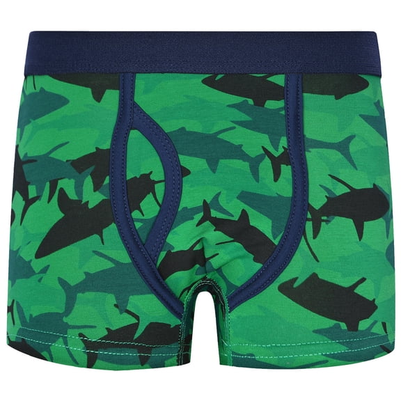 FINALGANG Cozy Underwear For Boy Cartoon Fish Print Patchwork Boxer Briefs Design Durable Soft Fabric