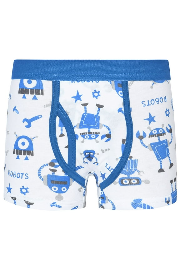Cozy Underwear For Boy Cartoon Robot Print Patchwork Boxer Briefs Kid Must Have Skin Friendly Intimates