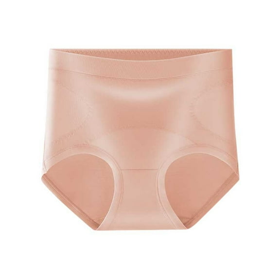 FINALGANG Cozy Underwear For Women Solid Color High Waisted Comfort Brief Plus Size Tummy Control Underwear Stretch Moisture-Wicking Wear