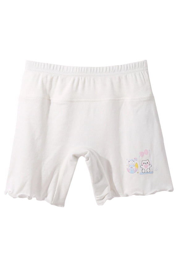 Girl Lovely Shorts Cartoon Print Slim Fit Stretchy Leggings Thin Breathable Shorts Durable Skin Friendly Fabric For Kid